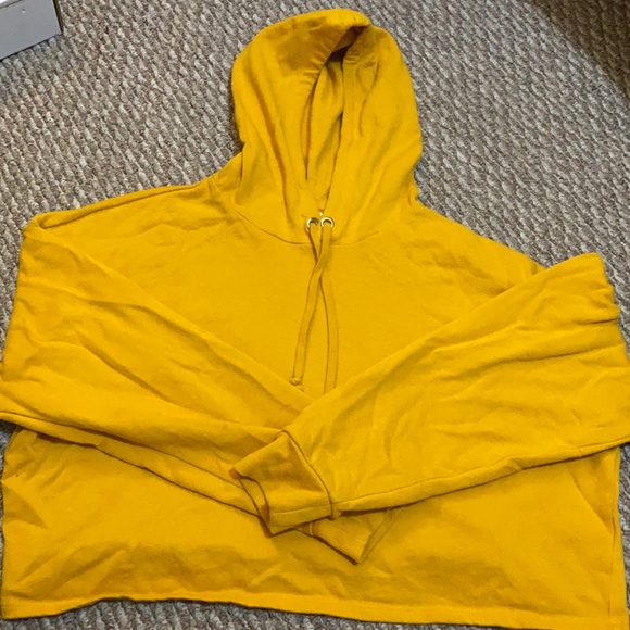 H&M, yellow-orange cropped hoodie, - Picture 1 of 1